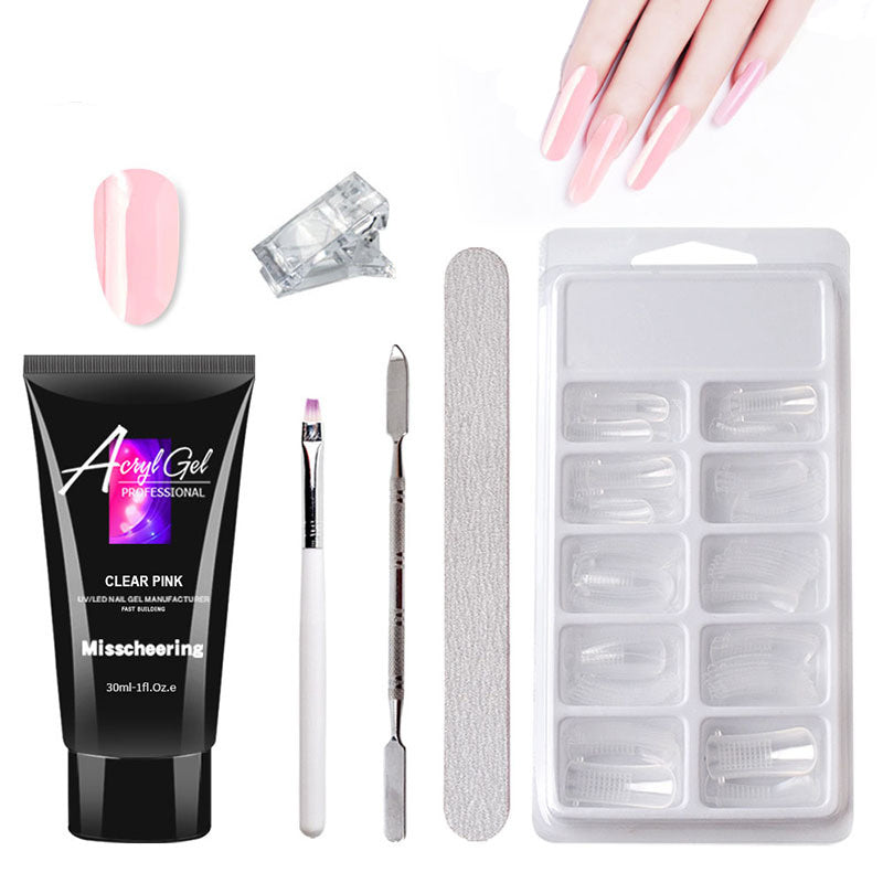 Painless Extension Gel Nail Art Without Paper Holder Quick Model Painless Crystal Gel Set - NOMAN STORE LLC