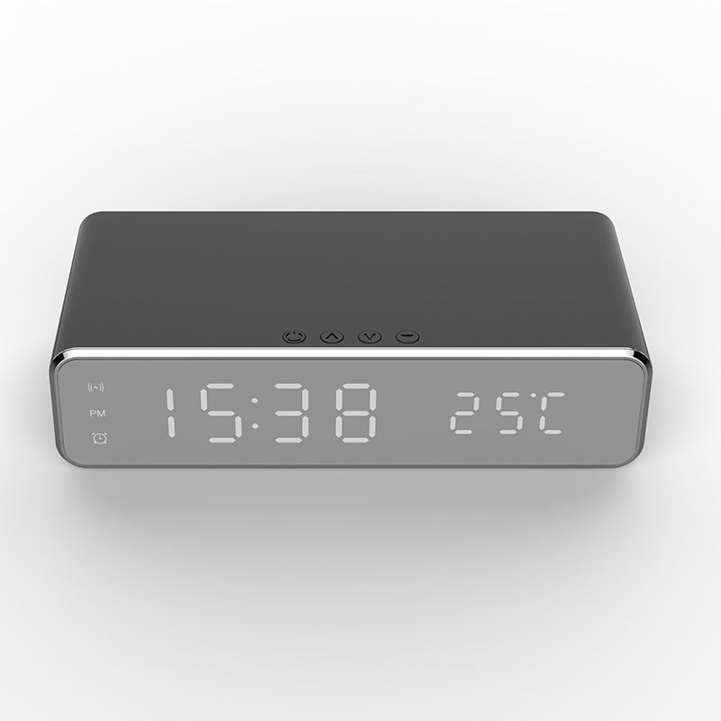 LED Electric Alarm Clock With Wireless Charger Desktop Digital Despertador Thermometer Clock HD Mirror Clock Watch Table Decor - NOMAN STORE LLC