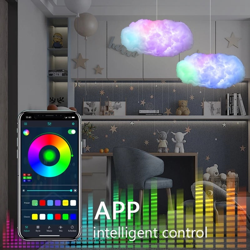 USB Cloud Light APP Control Music Synchronization 3D RGBIC Ambient Light Lightning Simulation Clouds Bedroom Room Light - NOMAN STORE LLC