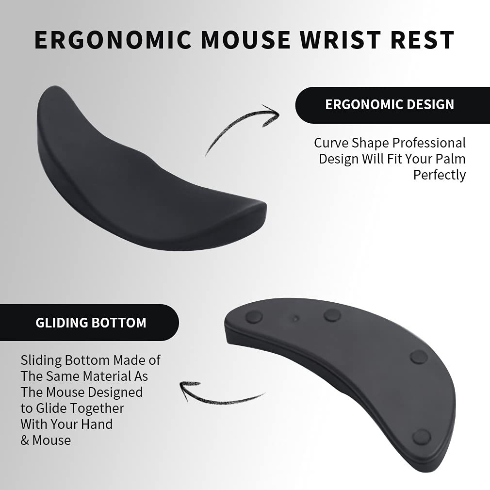 Ergonomic Mouse Wrist Rest Mouse Pads Silicon Gel Non-Slip Streamline Wrist Rest Support Mat Computer Mouse Pad For Office Gaming PC Accessories - NOMAN STORE LLC