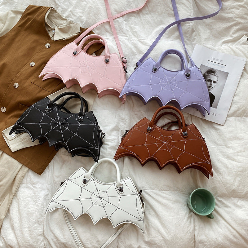 Halloween Spider Web Shape Shoulder Bags Personality Batgirl Tide Pu Handbags Fashoin Messenger Crossbody Bag - NOMAN STORE LLC