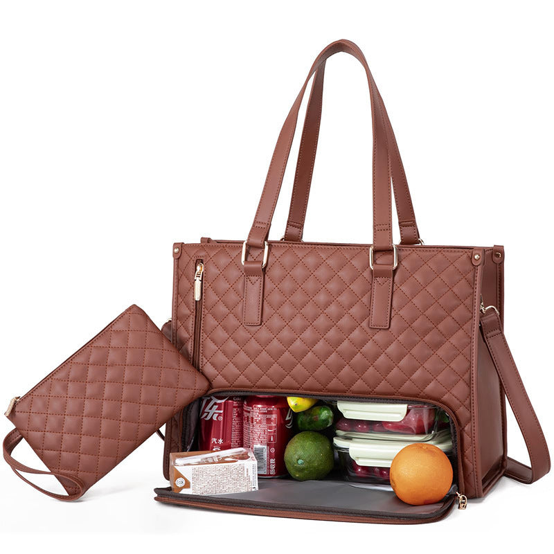 Convenient Commute New Lunch Bag Women's Insulated Lunch Box Women's Leak-proof Large Purse Diagonal Computer Storage - NOMAN STORE LLC