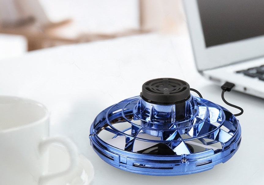 Mini Fingertip Gyro Interactive Decompression Toy Drone LED UFO Type Flying Helicopter Spinner Toy Kids - NOMAN STORE LLC