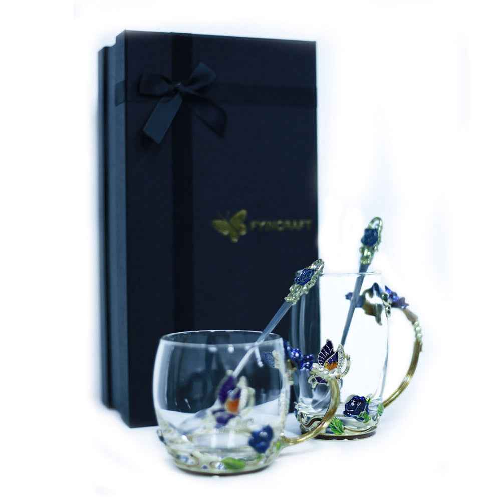 Enamel Glass Water Cups - NOMAN STORE LLC