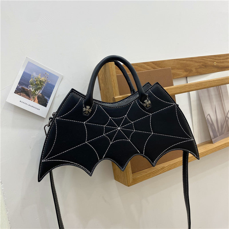 Halloween Spider Web Shape Shoulder Bags Personality Batgirl Tide Pu Handbags Fashoin Messenger Crossbody Bag - NOMAN STORE LLC