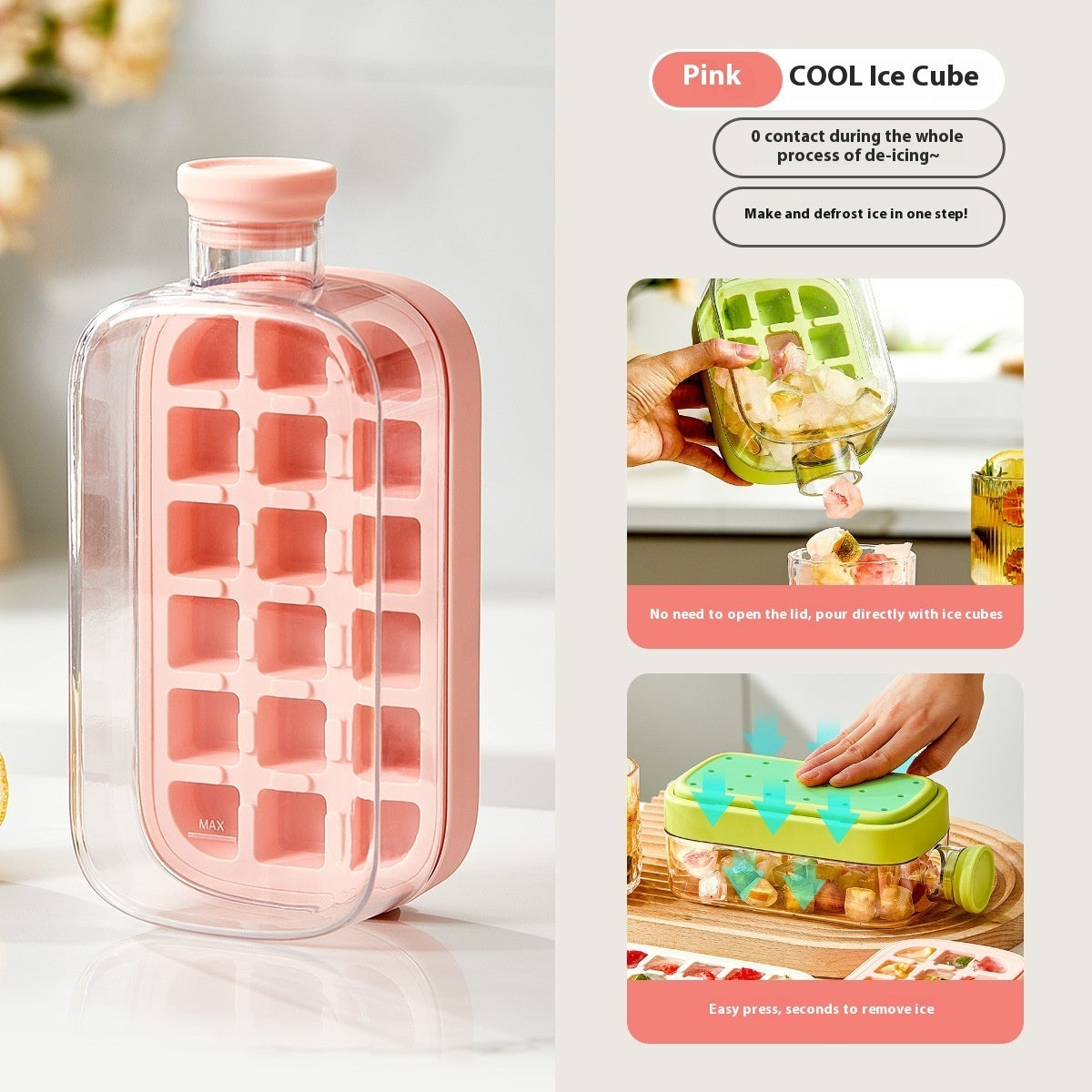 One-Click Molding Cooling Cup,Instant Ice Maker,Zero-Contact Design,Straw Included,Curling Mold,Portable & Stylish Chilled Drink - NOMAN STORE LLC