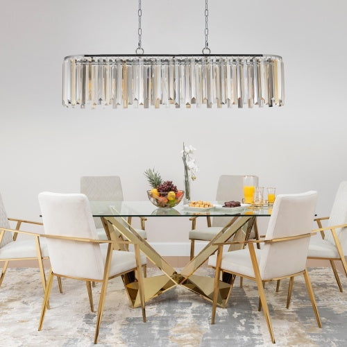 Modern Oval Crystal Chandelier Luxury Home Decor Fixtures - No Bulbs Unavailable Platform- Temu - NOMAN STORE LLC