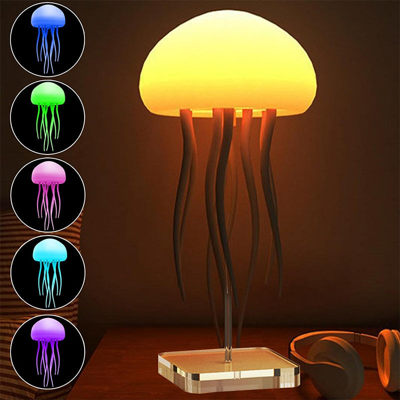 Jellyfish Mood Lamp LED Jellyfish Night Light Portable Jellyfish Lamp Jellyfish Decorations Smart Table Lamp For Bedside Desk - NOMAN STORE LLC