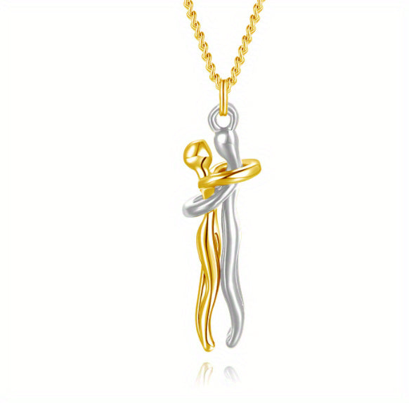 Love Hug Necklace Unisex Men Women Couple Jewelry Simple Temperament Clavicle Chain Valentines Day Lover Gift - NOMAN STORE LLC