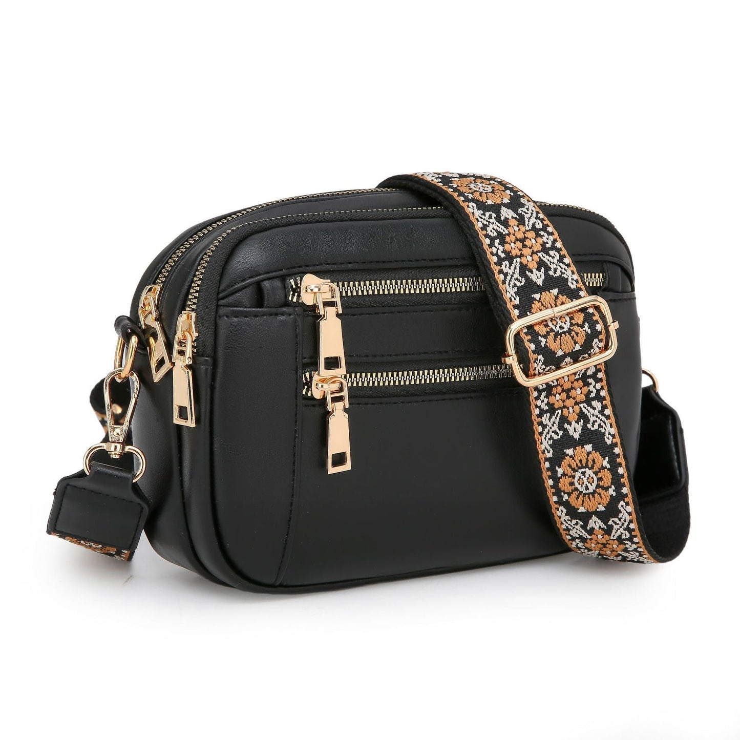 Ladies' Small Square Bag Two-tone Leather Crossbody Bag Large-capacity PU Crossbody Wallet Multi-functional For Women's Bag - NOMAN STORE LLC