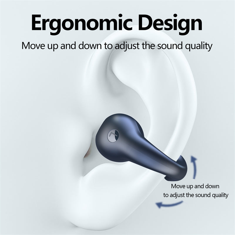 Bone Conduction Headphones TWS Earbuds Ear Clip Bluetooth 5.3 Touch Wireless Earphone In-Ear Bass HIFI Sports Headset - NOMAN STORE LLC
