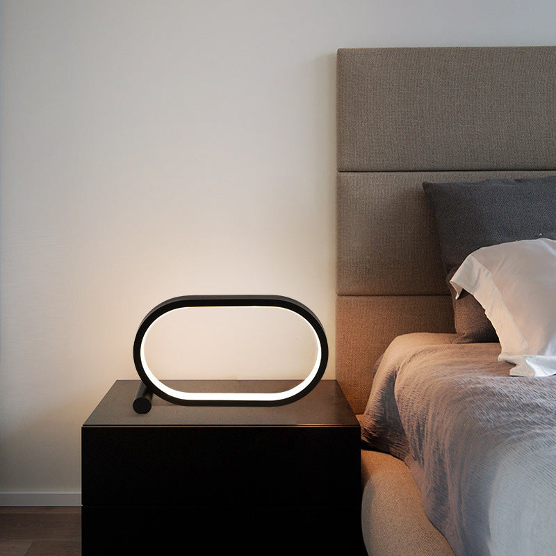 Usb Plug-In Lamp Oval Acrylic Lamp Touch Control Dimmable Modern Simple Creative Night Lamp Bedside Reading Lamp Desk Table Led - NOMAN STORE LLC