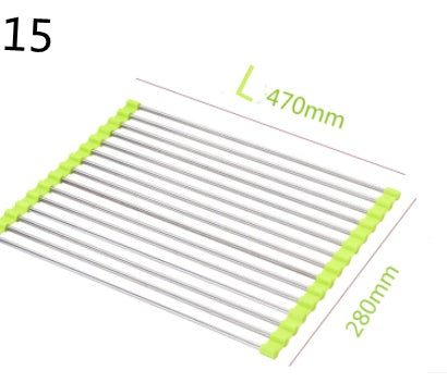 Folding Kitchen Drain Sink Rack Stainless Steel - NOMAN STORE LLC