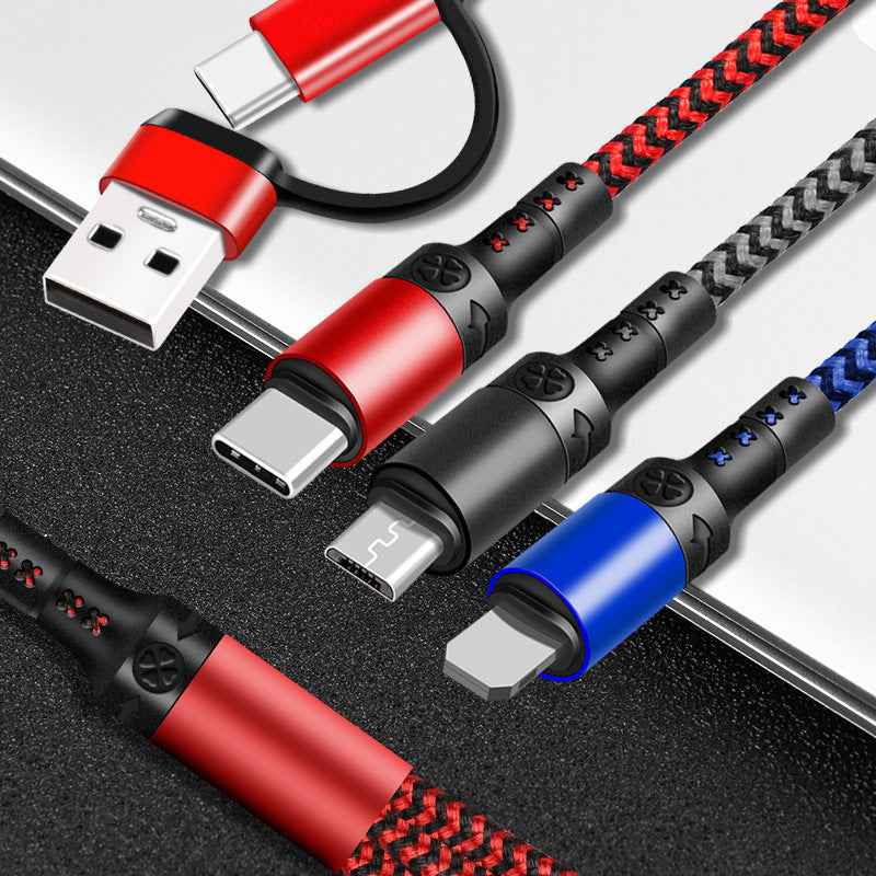 Fast Charging Five-in-one Data Cable, One For Three Charging Cables - NOMAN STORE LLC