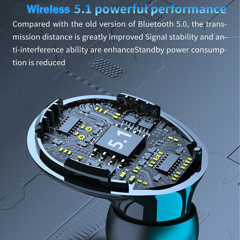 Wireless 5.1 Waterproof Bluetooth Sports Waterproof Earphones - NOMAN STORE LLC