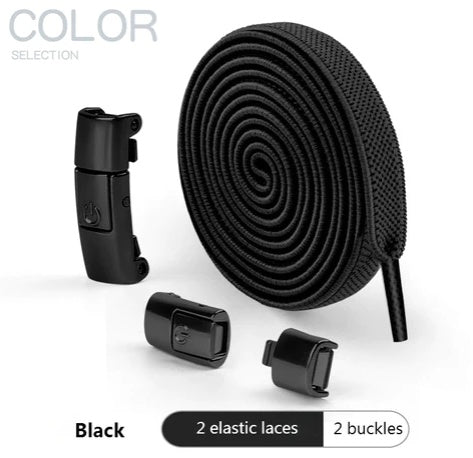 Press Lock Shoelaces Without Ties Elastic Laces Sneaker 8MM Widened Flat No Tie Shoe Laces Kids Shoelace For Shoes - NOMAN STORE LLC