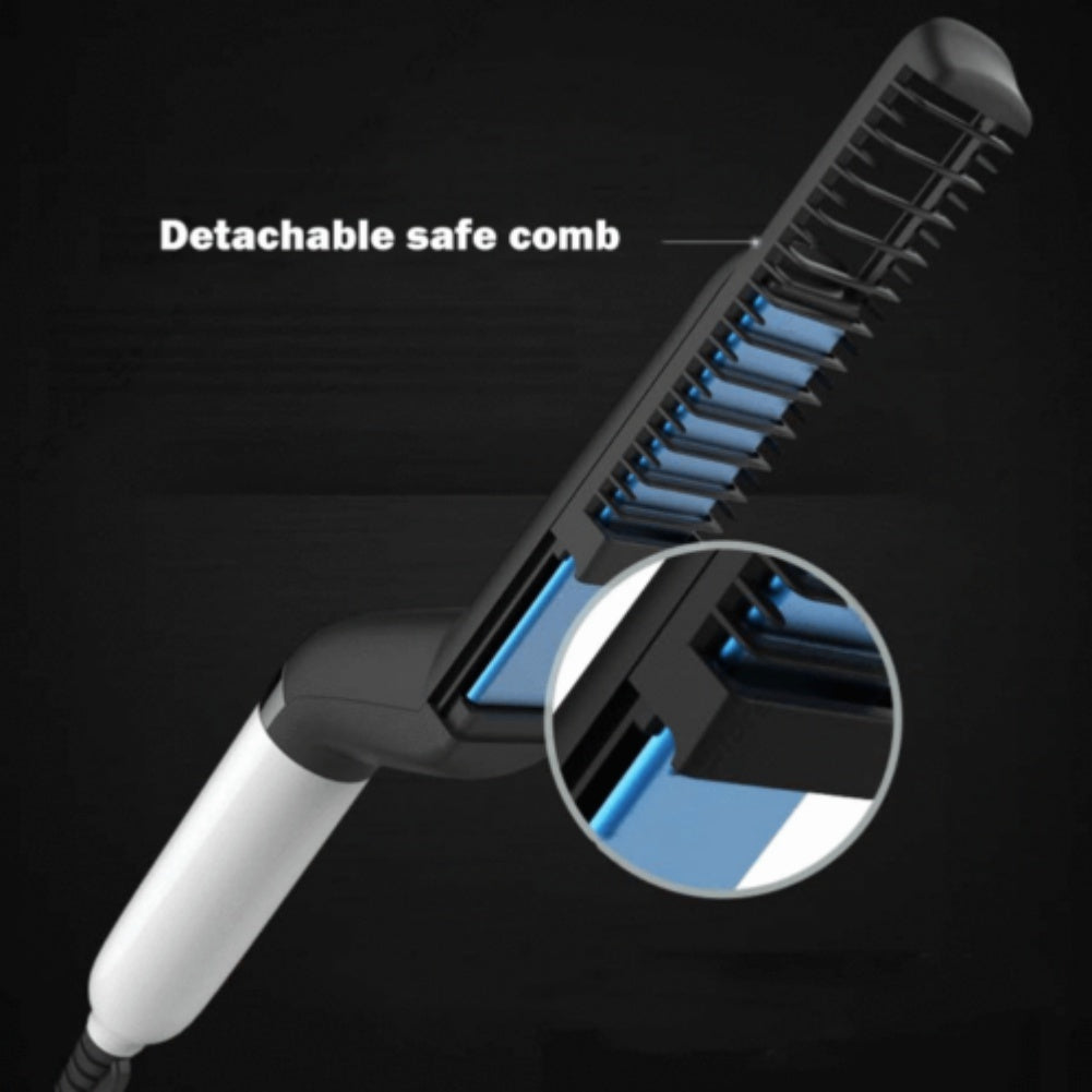 Electric Hair Straightener Brush,Men Quick Beard Straightener Styler Comb,Hair Straightening,Curly Hair Straightening Comb,Side Hair Detangling,Multifunctional Hair Curling Curler - NOMAN STORE LLC