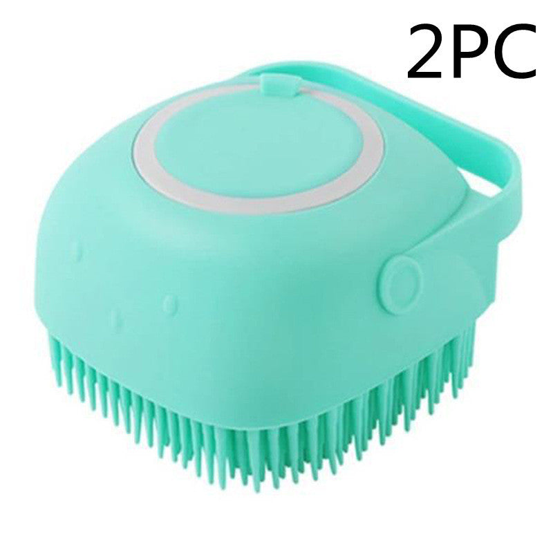 Silicone Dog Bath Massage Gloves Brush Pet Cat Bathroom Cleaning Tool Comb Brush For Dog Can Pour Shampoo Dog Grooming Supplies - NOMAN STORE LLC