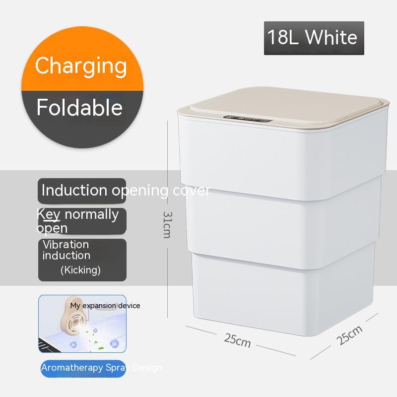 Smart Trash Can With Lid For Bedroom And Living Room Kitchen Storage Box Trash Can Induction Small Car Box Automatic Smart Dustbin Smart Trash Bin - NOMAN STORE LLC