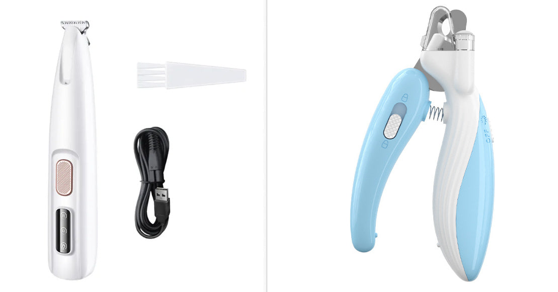 Pets Dog Paw Trimmer With LED Light Fully Waterproof Pet Hair Trimmer With LED Display Dog Clippers For Grooming Widen Blade - NOMAN STORE LLC
