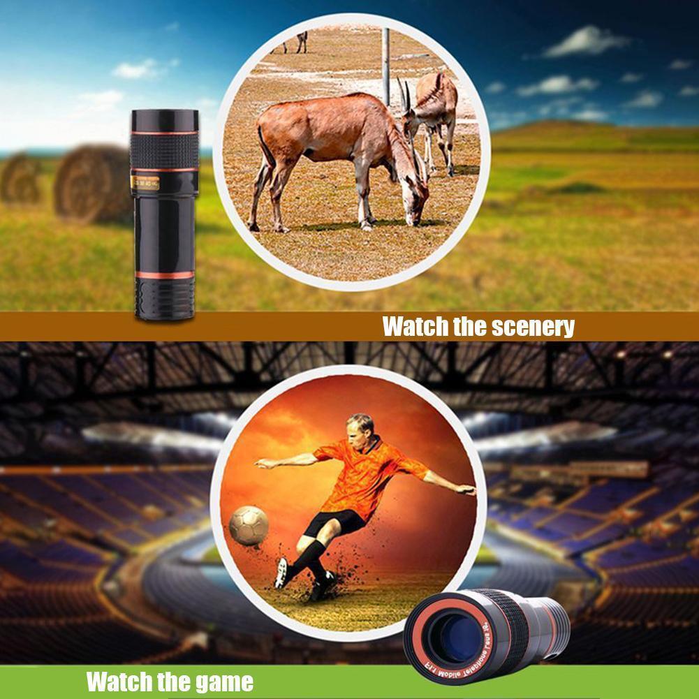 HD 8X Clip On Optical Zoom Telescope Camera Lens For Universal Mobile Cell Phone - NOMAN STORE LLC
