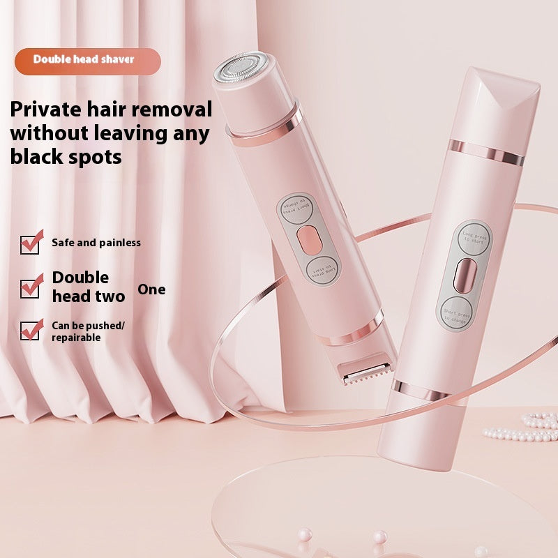 Dual-Head Electric Shaver Painless Women's Epilator Bikini Hair Removal Device Automatic Hair Trimmer Underarm Facial Lips Leg - NOMAN STORE LLC