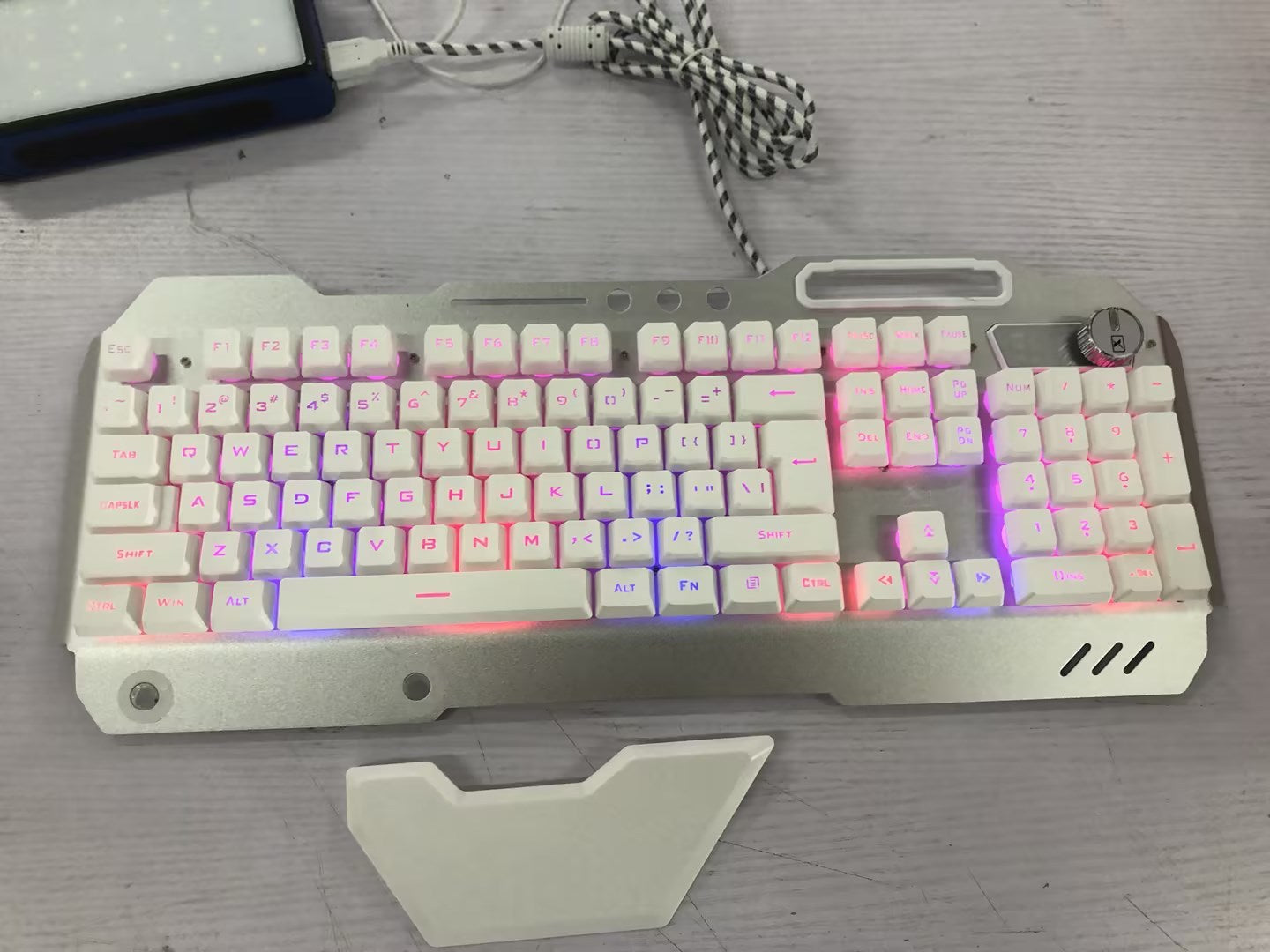 ErgonomicWired Gaming Keyboard with RGB Backlight Phone Holder - NOMAN STORE LLC