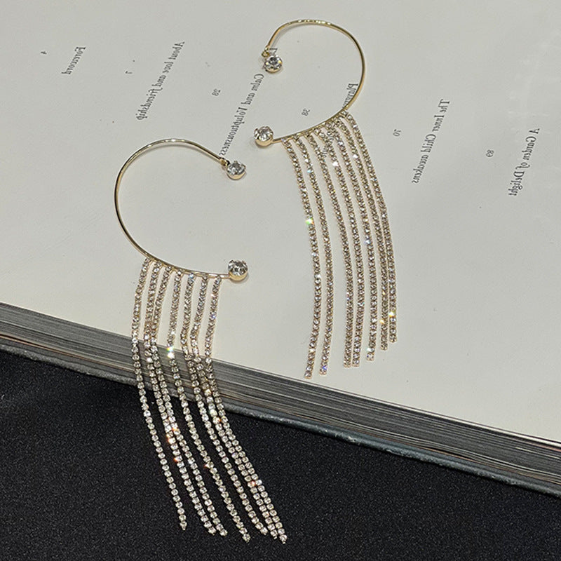 Fashionable And Simple Long Tassel Earrings - NOMAN STORE LLC