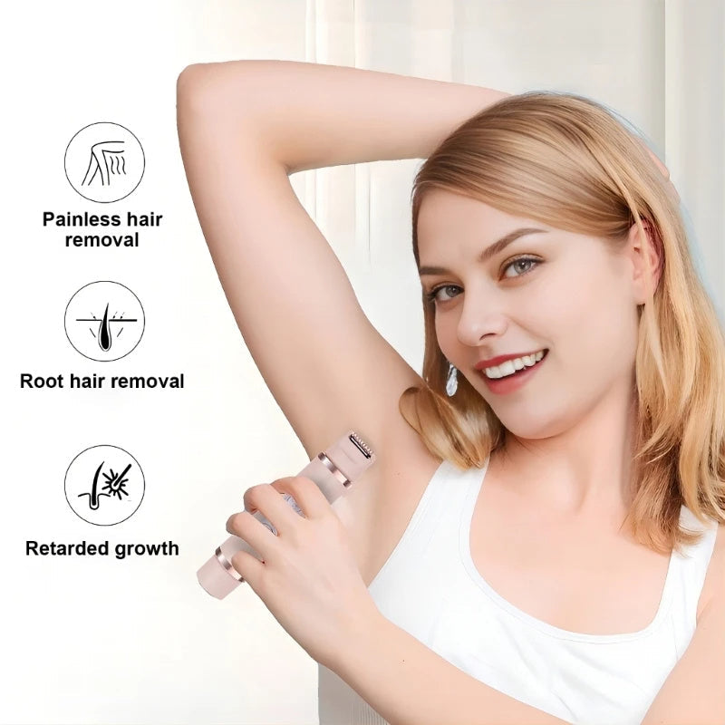 Dual-Head Electric Shaver Painless Women's Epilator Bikini Hair Removal Device Automatic Hair Trimmer Underarm Facial Lips Leg - NOMAN STORE LLC