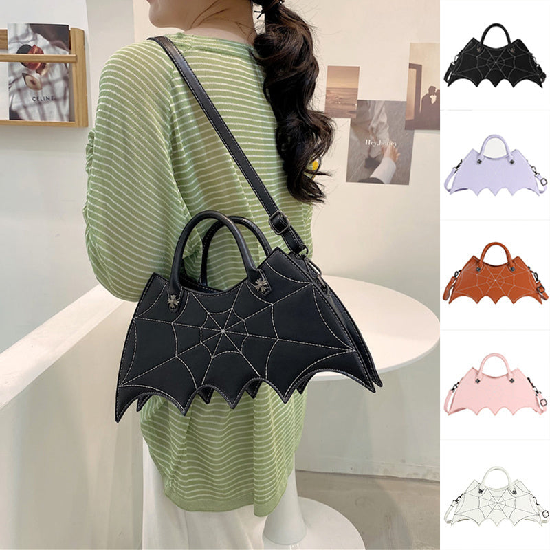 Halloween Spider Web Shape Shoulder Bags Personality Batgirl Tide Pu Handbags Fashoin Messenger Crossbody Bag - NOMAN STORE LLC