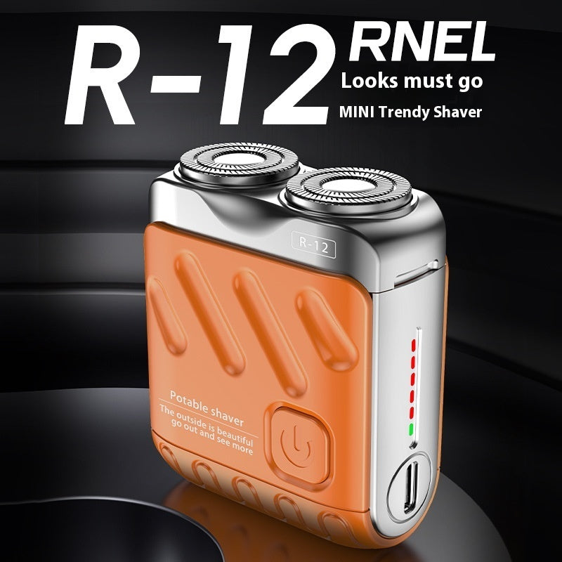 Portable Rotary Dual Ring Electric Shaver Men Travel Mini Shaver Double Floating Magnetic Blade Head Rechargeable Pocket Razors - NOMAN STORE LLC