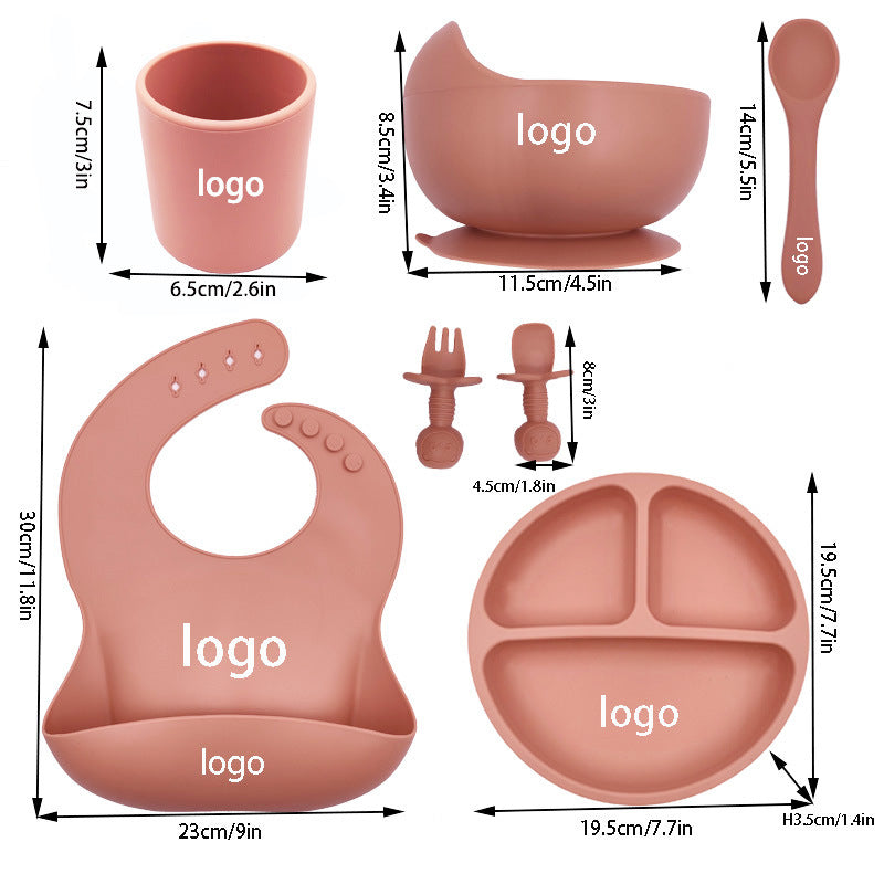 Baby Cutlery Set Silicone Bib Silicone Cup Spoon - NOMAN STORE LLC