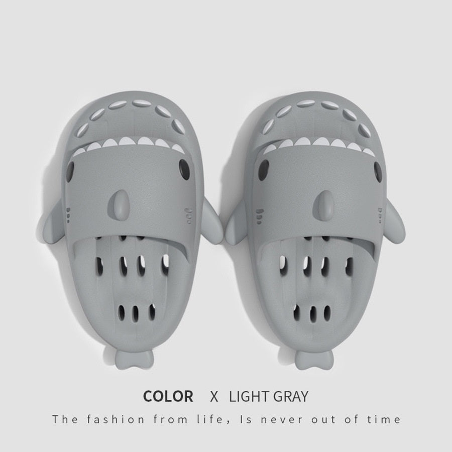 Shark Slippers With Drain Holes Shower Shoes For Women Quick Drying Eva Pool Shark Slides Beach Sandals With Drain Holes - NOMAN STORE LLC