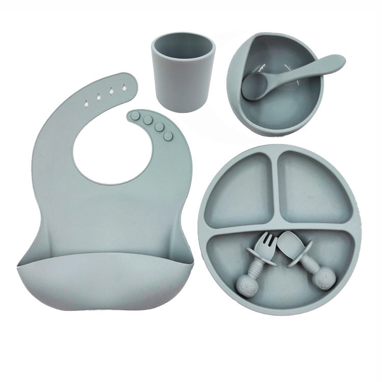 Baby Cutlery Set Silicone Bib Silicone Cup Spoon - NOMAN STORE LLC