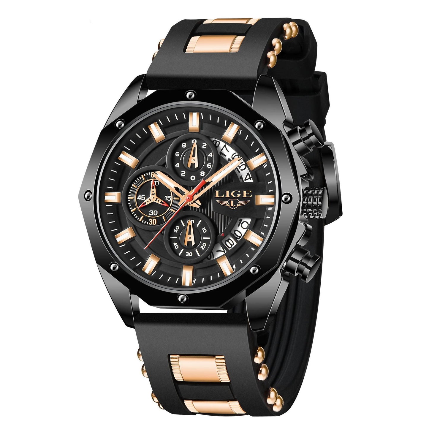Fashion Mens Watches Top Brand Luxury Silicone Sport Watch Men Quartz Date Clock Waterproof Wristwatch Chronograph - NOMAN STORE LLC