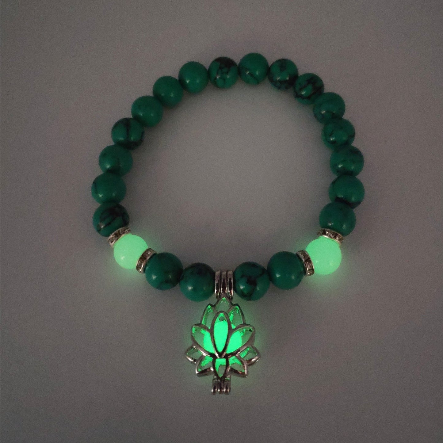 Energy Luminous Lotus Natural Stone Bracelet Yoga Healing Luminous Glow In The Dark Charm Beads Bracelet For Men Women Prayer Buddhism - NOMAN STORE LLC