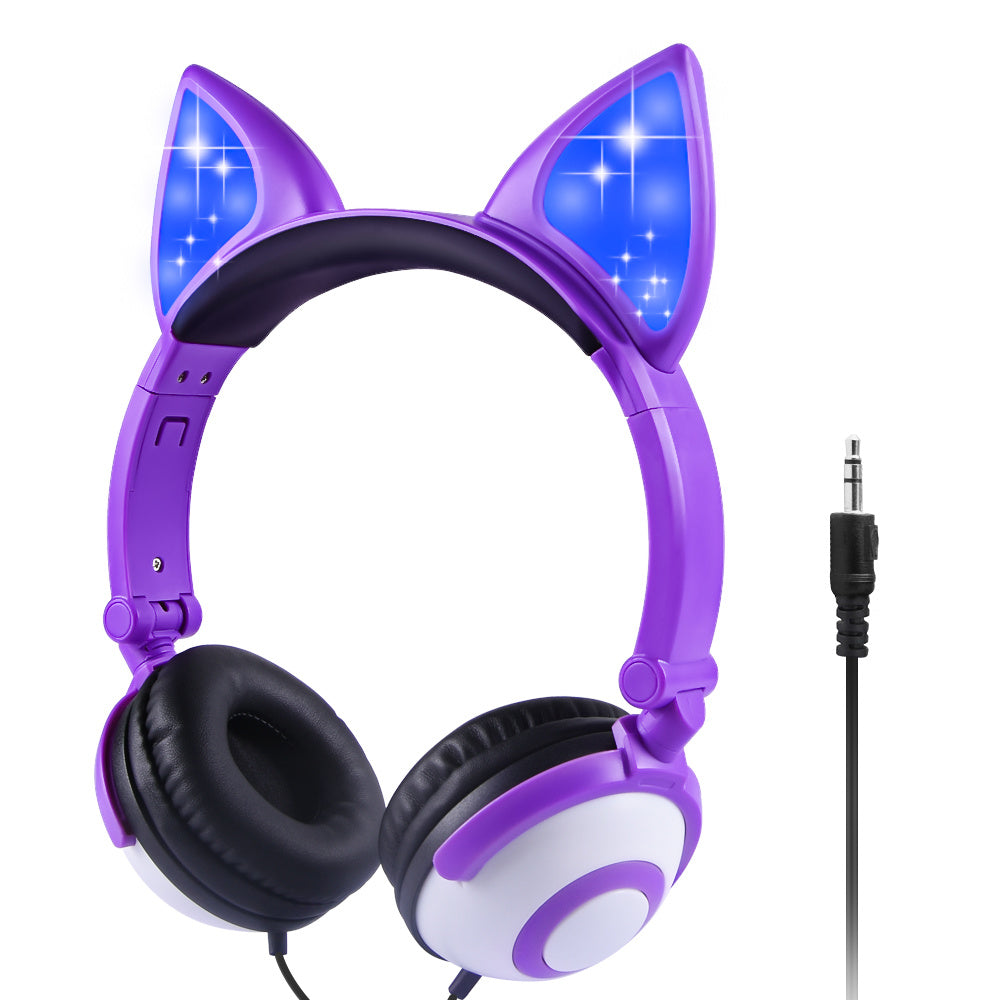 LED flashing cat ear headphones - NOMAN STORE LLC