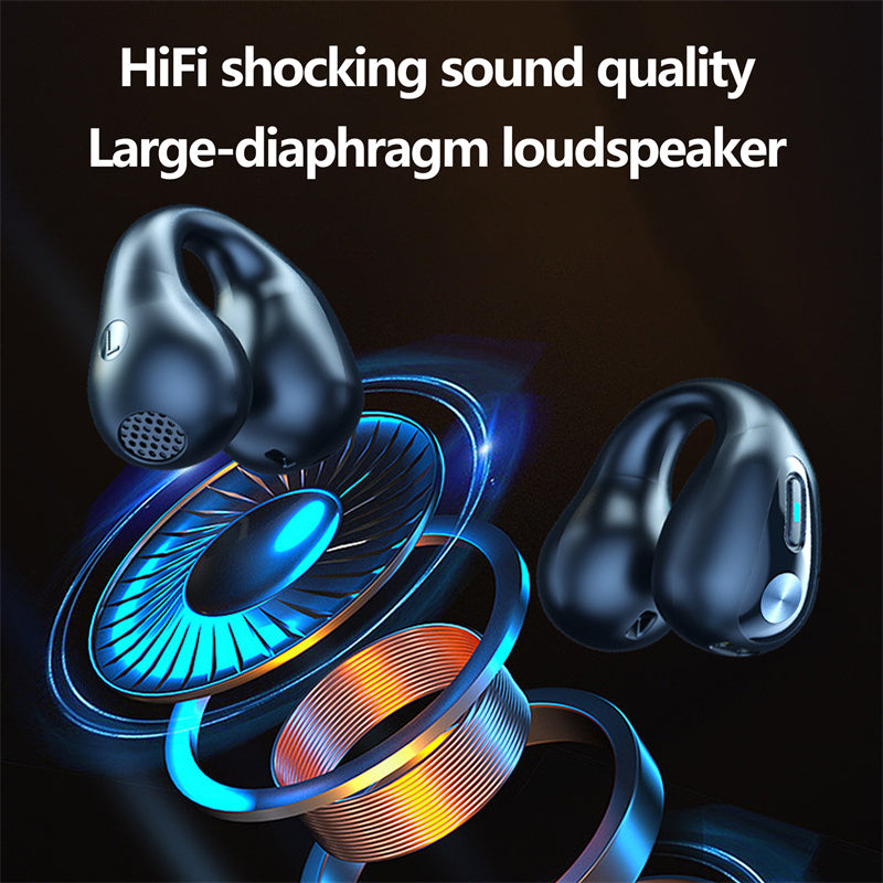 Bone Conduction Headphones TWS Earbuds Ear Clip Bluetooth 5.3 Touch Wireless Earphone In-Ear Bass HIFI Sports Headset - NOMAN STORE LLC