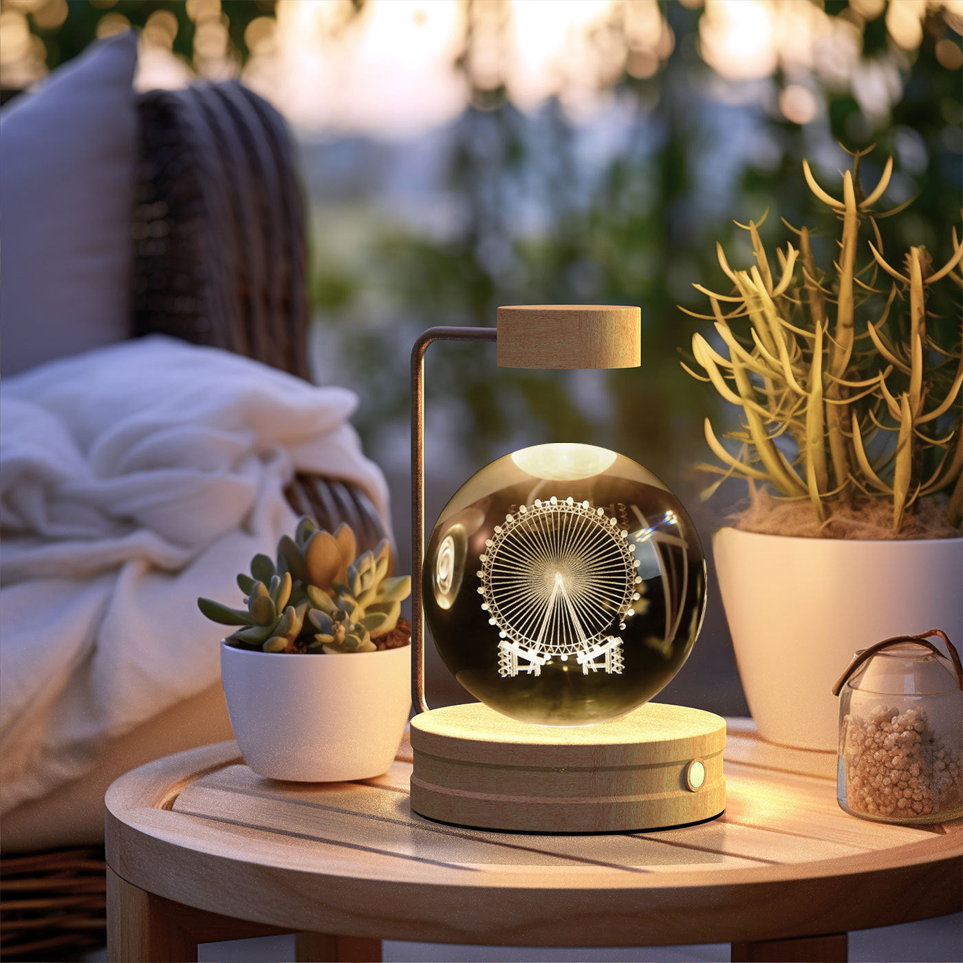 Crystal Ball Cosmic Dinosaur Indoor Night Light USB Power Warm Bedside Light Birthday Gift Night Lamp - NOMAN STORE LLC