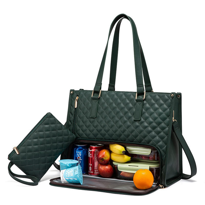 Convenient Commute New Lunch Bag Women's Insulated Lunch Box Women's Leak-proof Large Purse Diagonal Computer Storage - NOMAN STORE LLC