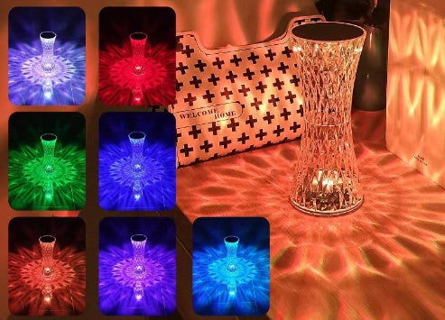 Creative Crystal Diamond Table Lamp Rechargeable Acrylic Bedroom Bedside - NOMAN STORE LLC