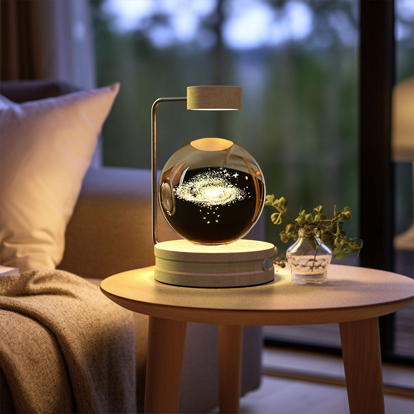 Crystal Ball Cosmic Dinosaur Indoor Night Light USB Power Warm Bedside Light Birthday Gift Night Lamp - NOMAN STORE LLC