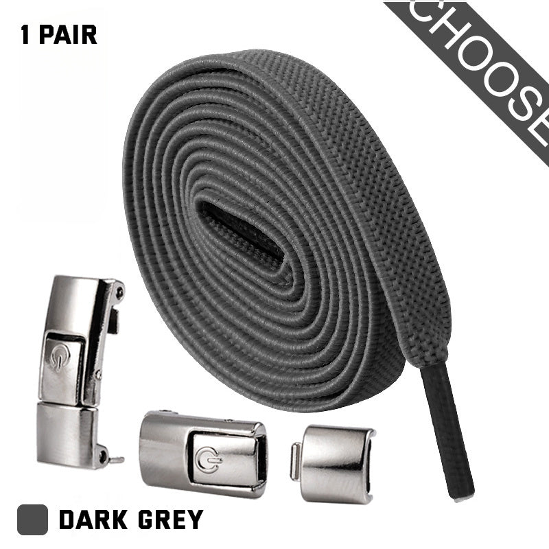 Press Lock Shoelaces Without Ties Elastic Laces Sneaker 8MM Widened Flat No Tie Shoe Laces Kids Shoelace For Shoes - NOMAN STORE LLC