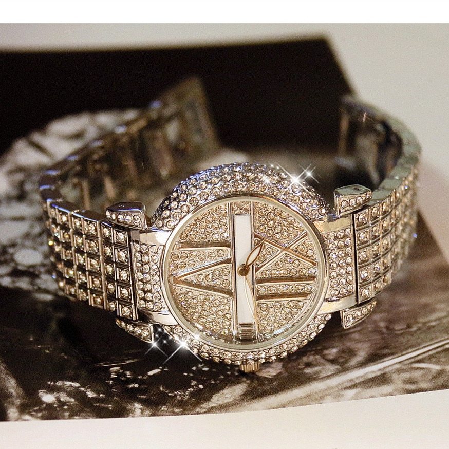 Luxury Diamond Women Watches Fashion Brand Stainless Steel Bracelet Wrist Watch Women Design Quartz Watch Clock relogio feminino - NOMAN STORE LLC