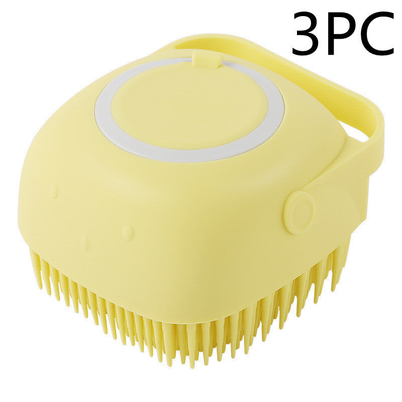 Silicone Dog Bath Massage Gloves Brush Pet Cat Bathroom Cleaning Tool Comb Brush For Dog Can Pour Shampoo Dog Grooming Supplies - NOMAN STORE LLC