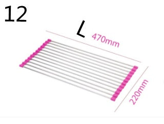 Folding Kitchen Drain Sink Rack Stainless Steel - NOMAN STORE LLC