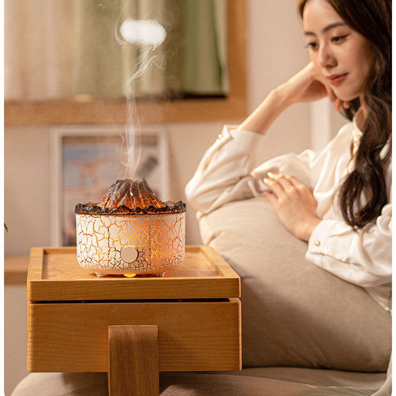 New Creative Volcano Humidifier Aromatherapy Machine Spray Jellyfish Air Flame Humidifier Diffuser - NOMAN STORE LLC