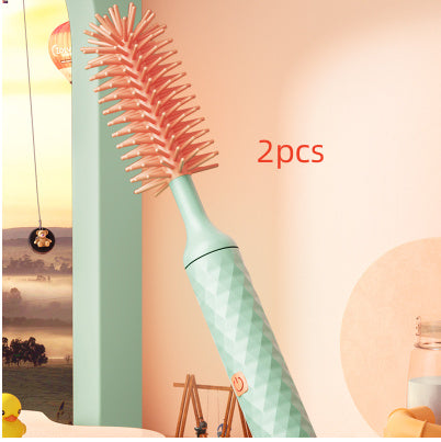 Electric Silicone Bottle Brush 360 Degree Rotating Baby Pacifier Cup Pacifier Cleaning Brush Set With Lithium Battery - NOMAN STORE LLC