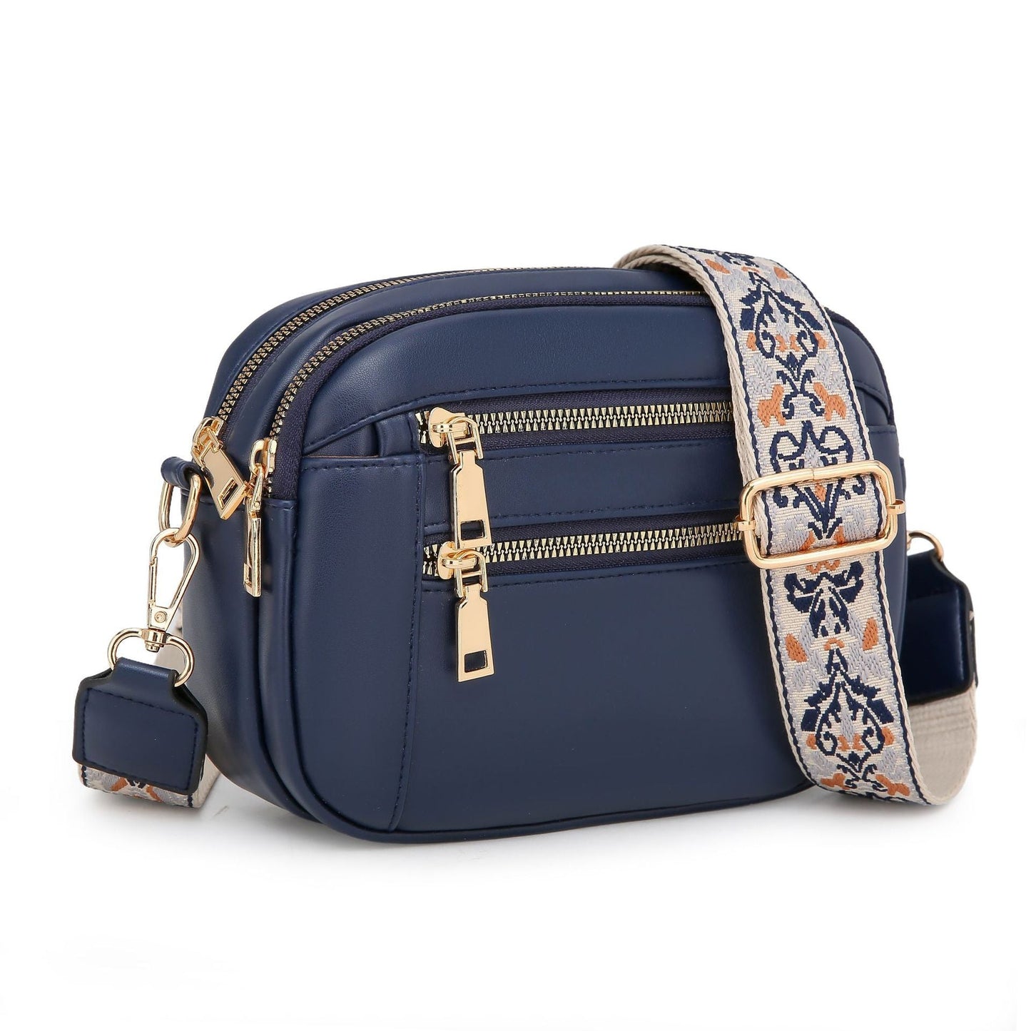 Ladies' Small Square Bag Two-tone Leather Crossbody Bag Large-capacity PU Crossbody Wallet Multi-functional For Women's Bag - NOMAN STORE LLC