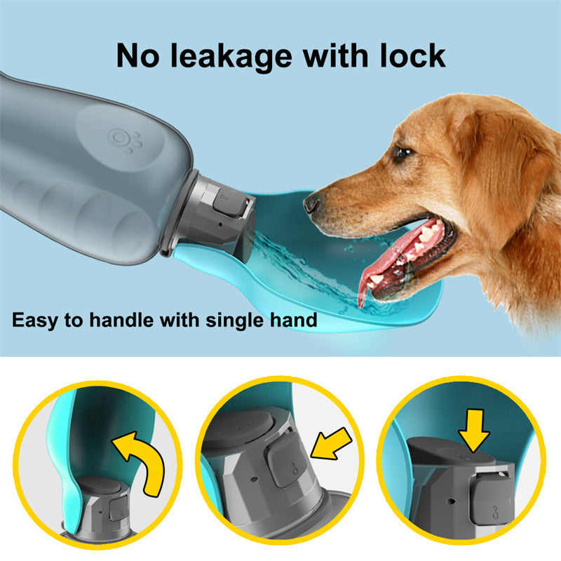 800ml Dogs Water Bottle Portable High Capacity Leakproof Pet Foldable Drinking Bowl Golden Retriever Outdoor Walking Supplies Pet Products - NOMAN STORE LLC